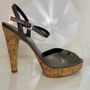 Carole Little Peep Toe Platform High Heel Pumps, Metallic gray, Women’s 7 1/2 M